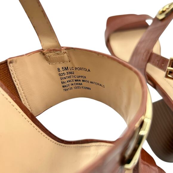 Liz Claiborne Women's Brown Croc Embossed Portola Slingback Sandals Size 8.5M - Picture 5 of 11